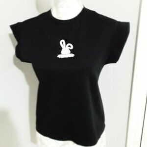 AiMi dark black short sleeve top size M